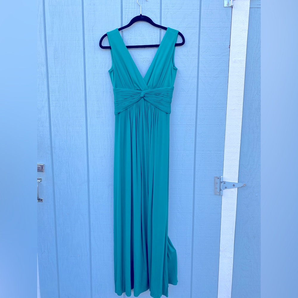 BCBG Maxazria maxi; teal size S, evening, cinched detail; excellent condition